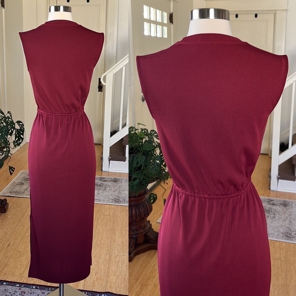 DYNAMITE Sleeveless Crew Neck Dress Maroon XS - Picture 8 of 12